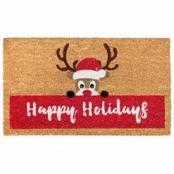 RugSmith Happy Holidays Reindeer Doormat - 18'' X 30''