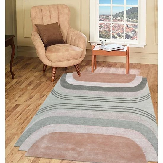 RugSmith Blush Cosmo Mid-Century Geometric Area Rug 5 RugSmith Blush Cosmo Mid-Century Geometric Area Rug - Image 3