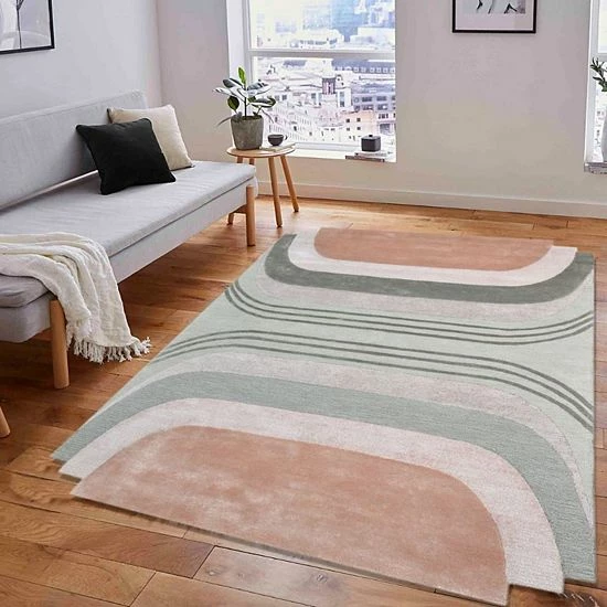 RugSmith Blush Cosmo Mid-Century Geometric Area Rug 6 RugSmith Blush Cosmo Mid-Century Geometric Area Rug - Image 4