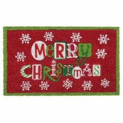 RugSmith Flakes Merry Christmas Doormat - 18'' X 30''