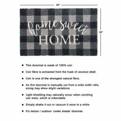 RugSmith Home Sweet Home Plaid Doormat - 18'' X 30'' -RugSmith Shop unnamed file 143