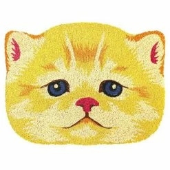 RugSmith Yellow Cat Face Doormat