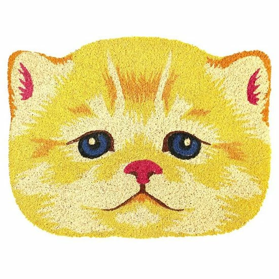 RugSmith Yellow Cat Face Doormat 3 RugSmith Yellow Cat Face Doormat