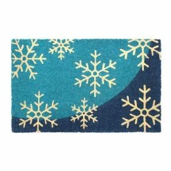 RugSmith Machine Tufted Snowflake Coir Doormat