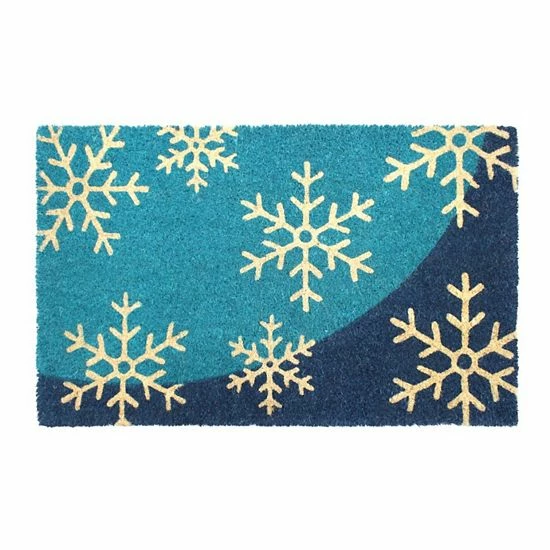 RugSmith Machine Tufted Snowflake Coir Doormat 3 RugSmith Machine Tufted Snowflake Coir Doormat