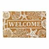 RugSmith Natural Machine Tufted Seashells And Starfish Coir Doormat