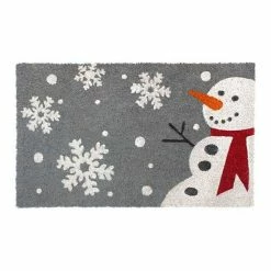 RugSmith Machine Tufted Snowman Coir Doormat