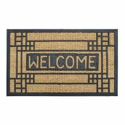 RugSmith Natural Moulded Rubber Coir Welcome Doormat