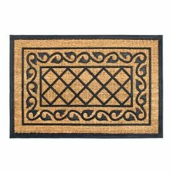 RugSmith Natural Moulded Rubber Coir Honeysuckle Doormat