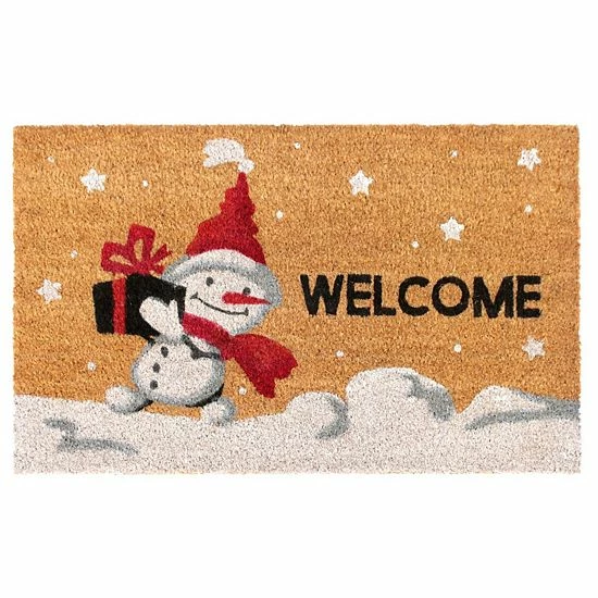 RugSmith Snowman Welcome 18'' X 30'' Doormat 3 RugSmith Snowman Welcome 18'' X 30'' Doormat
