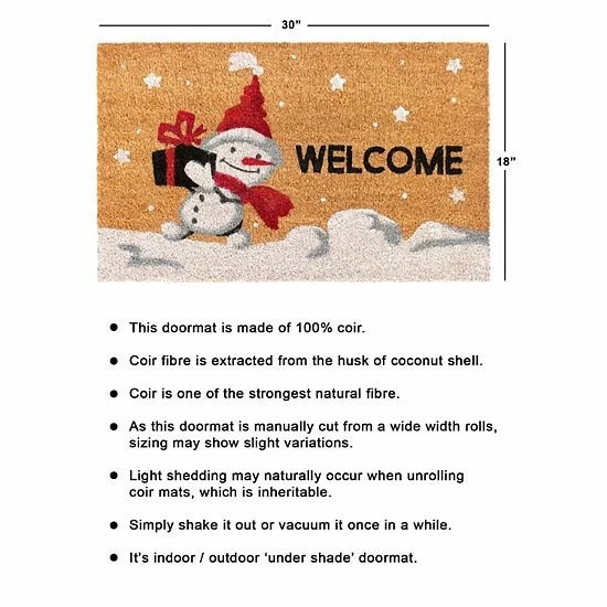 RugSmith Snowman Welcome 18'' X 30'' Doormat 6 RugSmith Snowman Welcome 18'' X 30'' Doormat - Image 4