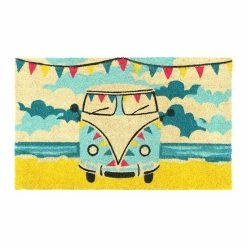 RugSmith Machine Tufted Retro Van Coir Doormat