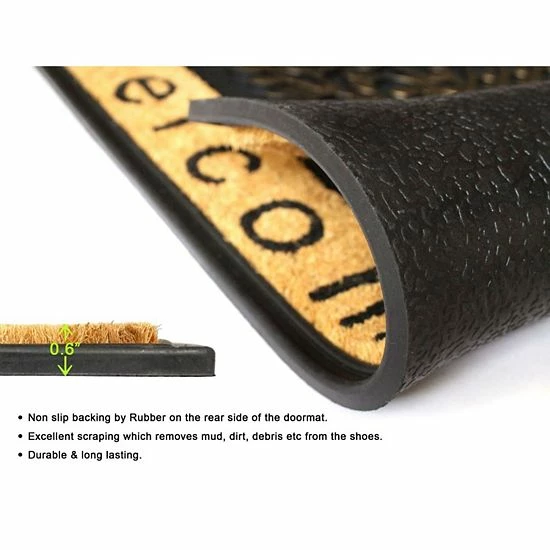 RugSmith Natural Moulded Welcome Tree Half-round Doormat 4 RugSmith Natural Moulded Welcome Tree Half-round Doormat - Image 2