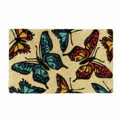 RugSmith Bleah Handloom Woven & Printed Butterfly Coir Doormat