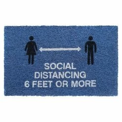 RugSmith Social Distancing Blue Doormat
