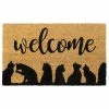 RugSmith Welcome Cats Silhouette Doormat - 18'' X 30''