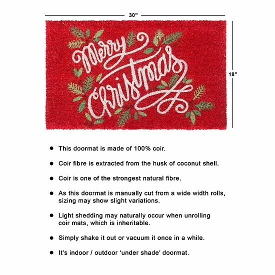 RugSmith Berry Merry Christmas Doormat - 18'' X 30'' 6 RugSmith Berry Merry Christmas Doormat - 18'' X 30'' - Image 4