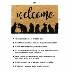 RugSmith Welcome Cats Silhouette Doormat - 18'' X 30'' -RugSmith Shop unnamed file 792