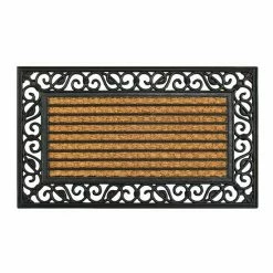 RugSmith Natural Moulded Rubber Coir Rectangle Irongate Doormat