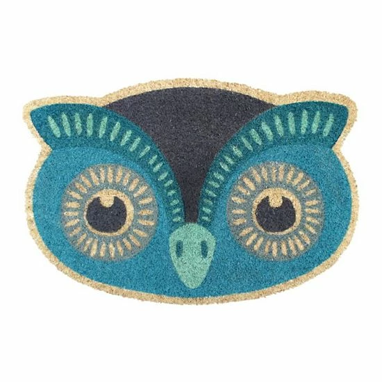 RugSmith Machine Tufted Blue Owl Coir Doormat 3 RugSmith Machine Tufted Blue Owl Coir Doormat