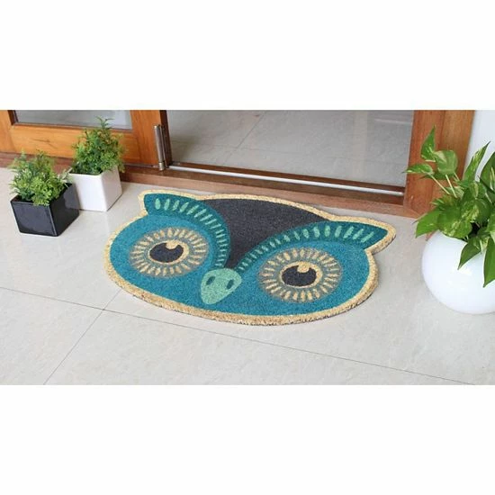 RugSmith Machine Tufted Blue Owl Coir Doormat 4 RugSmith Machine Tufted Blue Owl Coir Doormat - Image 2