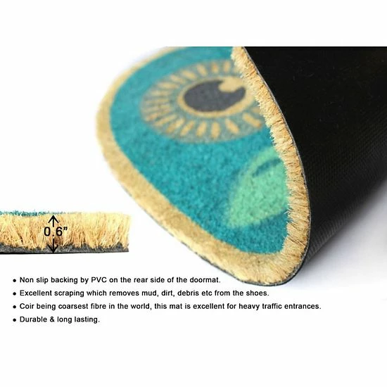 RugSmith Machine Tufted Blue Owl Coir Doormat 5 RugSmith Machine Tufted Blue Owl Coir Doormat - Image 3