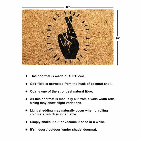 RugSmith Fingers Crossed Doormat 4 RugSmith Fingers Crossed Doormat - Image 2